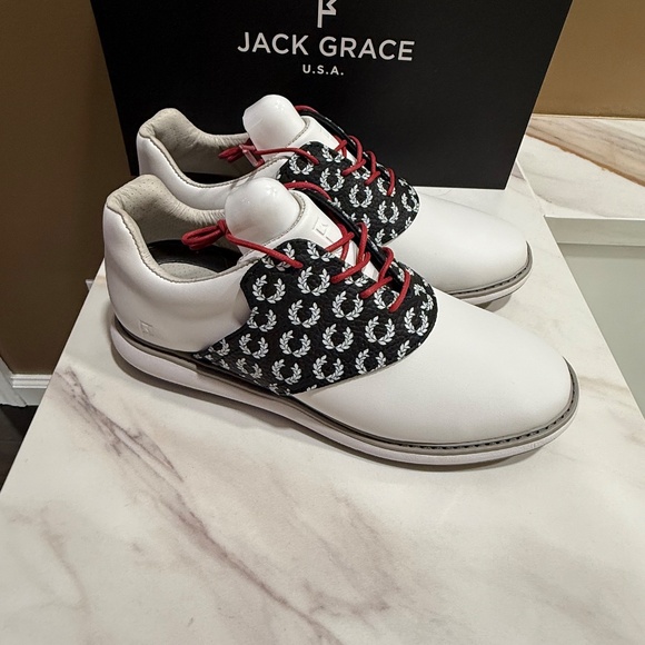 NWT Jack Grace Women's Golf Shoes and extra saddle cover, never worn, Size 7.5 - Picture 4 of 11